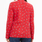 Karen Scott Women's Skiing Penguins Printed Mock-Neck Top Bright Red Size Medium