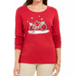 Karen Scott Women's Snow Bike Cotton Top Red Size Large