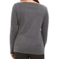 Karen Scott Women's Polar Parade Embellished Cotton Top Charcoal Size Large