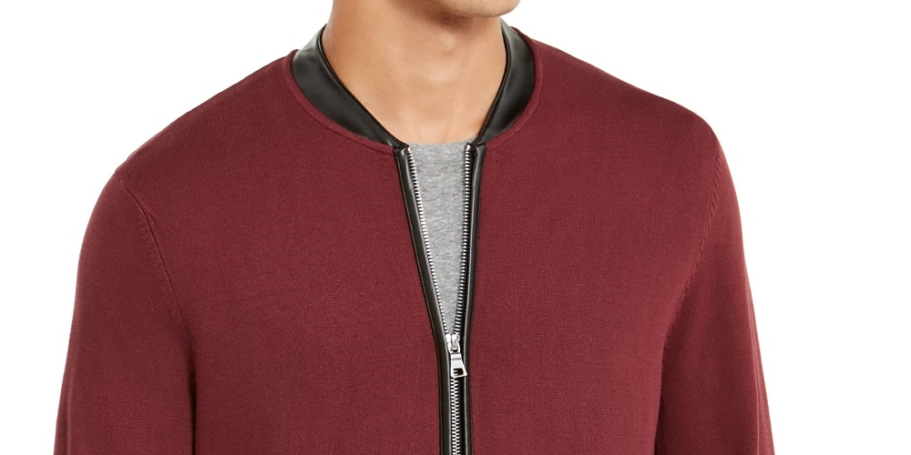 INC International Concepts Men's Zip Front Cardigan Brown Size Small