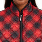 Karen Scott Women's Sport Plaid Puffer Vest Bright Red Size Large