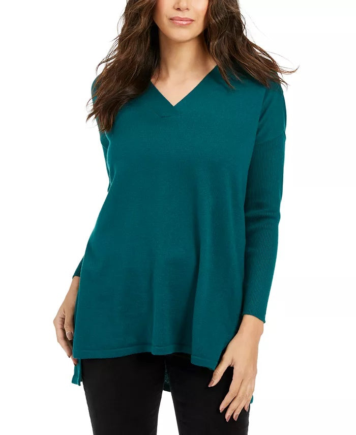 Style & Co Women's V-Neck Tunic Sweater Red Size Large