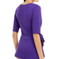 Alfani Women's Faux-Wrap Tie-Front Peplum Blouse Purple Size Extra Large