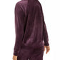 Ideology Women's Pleated Velour Sweatshirt Purple Size Small