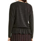 Alfani Women's Metallic Peplum Top Gunmetal Lurex Size Small
