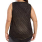 Alfani Women's Plus Size Metallic-Threaded V-Hem Top Black Size 3 X-Large