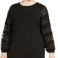 Alfani Women's Plus Size Embellished-Sleeve Shift Dress Black Size 2X