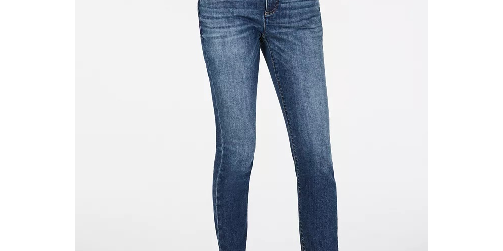 INC International Concepts Women's Petite Tummy-Control Skinny Jeans Blue Size 2P