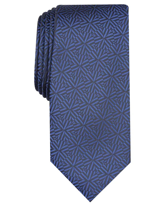 Alfani Men's Slim Geometric Tie Dark Blue Size Regular