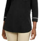 Karen Scott Women's Petite Piping-Trim T-Shirt Black Size Petite