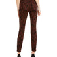 INC International Concepts Women's INCEssentials Tiger Print Skinny Jeans Brown Size 0