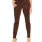 INC International Concepts Women's Printed Curvy-Fit Skinny Jeans Brown Size 8