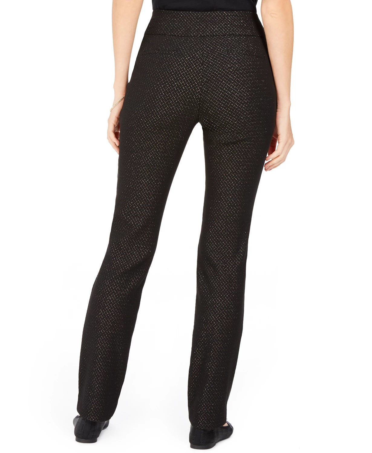 Charter Club Women's Jacquard Pull-On Pants Charcoal Size 10