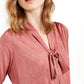 Alfani Women's Tie Neck Surplice Top Pink Size Medium