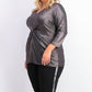 Alfani Women's Metallic Twist-Front Top Black Size Large