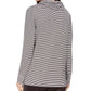 Charter Club Women's Striped Cowl-Neck Top Black Size X-Large