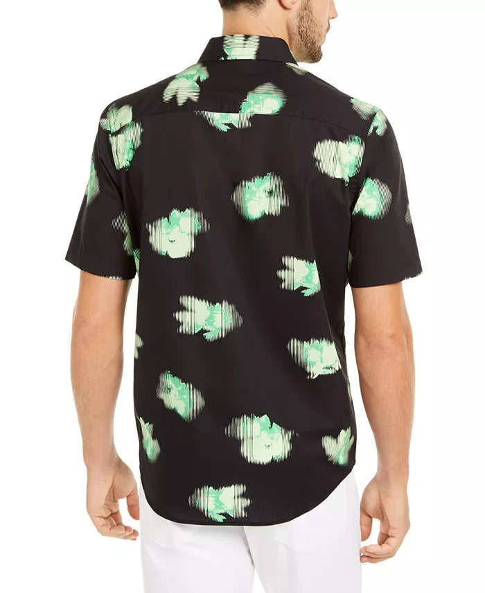 Alfani Men's Classic-Fit Abstract Floral-Print Shirt Black Size Small