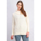 Charter Club Women's Patchwork-Stitch Asymmetrical-Collar Sweater Natural Size XX Large