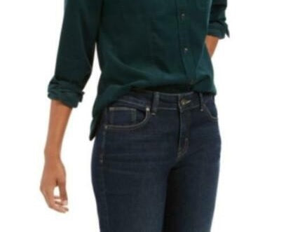 Charter Club Women's Solid Corduroy Shirt Green Size Large