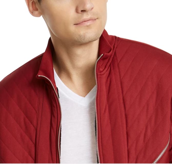 INC International Concepts Men's Burton Quilted Jacket Wine Size X-Large