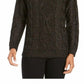 Charter Club Women's Cowl-Neck Cable-Knit Glitter Sweater Black Size Medium