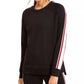 Ideology Women's Varsity Stripe French Terry Sweatshirt Black Size X-Small