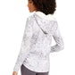 Ideology Women's Snake-Print Rounded-Hem Hoodie White Size X-Small
