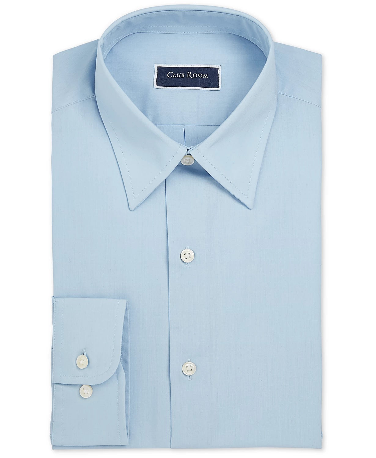 Club Room Men's Classic/Regular-Fit Solid Dress Shirt Med Blue Size 16.5X34-35
