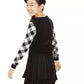 Charter Club Big Girls Buffalo Check Family Sweater Black Size Medium