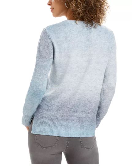 Style & Co Women's Ombre Sweater Navy Size Medium
