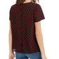 Maison Jules Women's Printed Button Up Back Top Black Size Medium