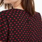 Maison Jules Women's Printed Button Up Back Top Black Size Medium