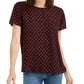 Maison Jules Women's Printed Button Up Back Top Black Size Medium