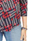 Charter Club Women's Printed V Neck Top Intrepid Blue Size Medium