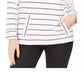 Charter Club Women's Striped V Neck Tunic White Size X-Large