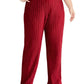 Alfani Women's Plus Size Pull-On Velvet Wide-Leg Pants Wine Size 2X