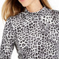 Charter Club Women's Printed Cotton Turtleneck Top White Size Large
