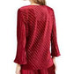 Alfani Women's Petite Ribbed Velvet Top Wine Size Petite Large