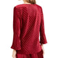 Alfani Women's Ribbed Velvet Top Red Size Petite Medium