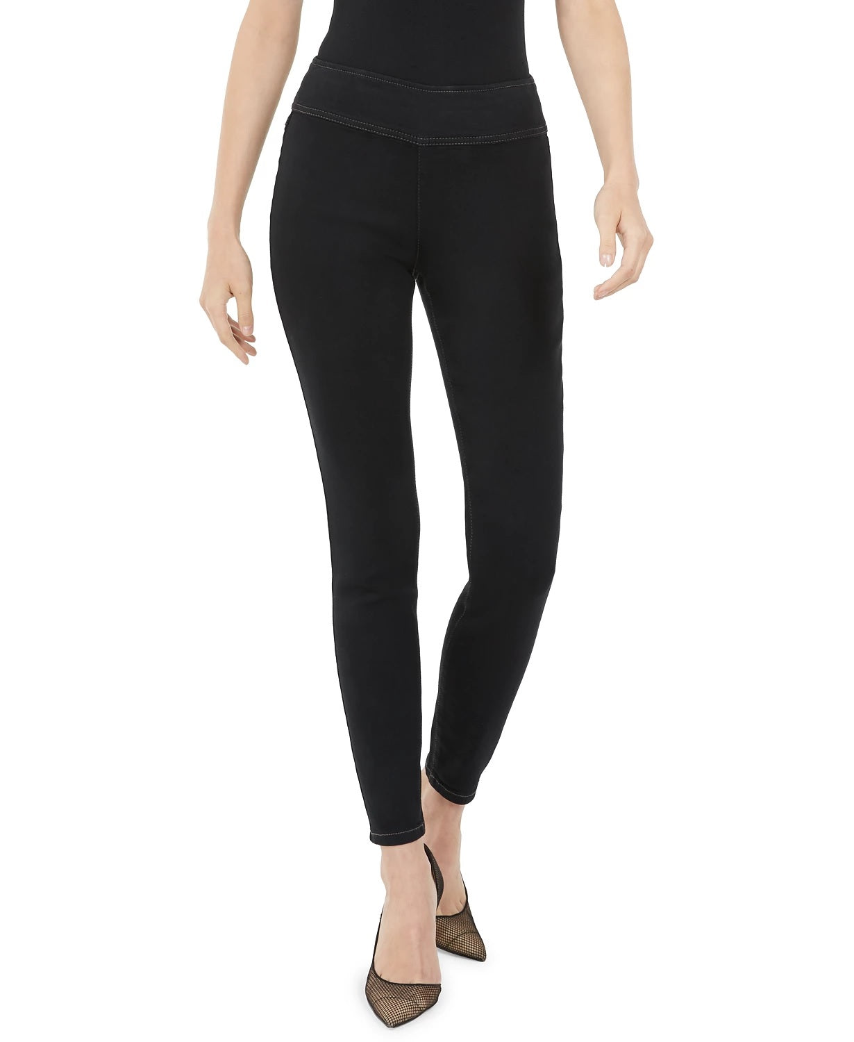 INC International Concepts Women's Pull-On Denim Jeggings Black Size 0