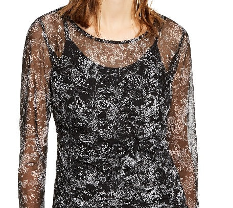 INC International Concepts Women's Ruched Tie-Hem Top Black Size Small