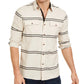 Sun + Stone Men's Ivan Stripe Shirt Beige khaki Size X-Large