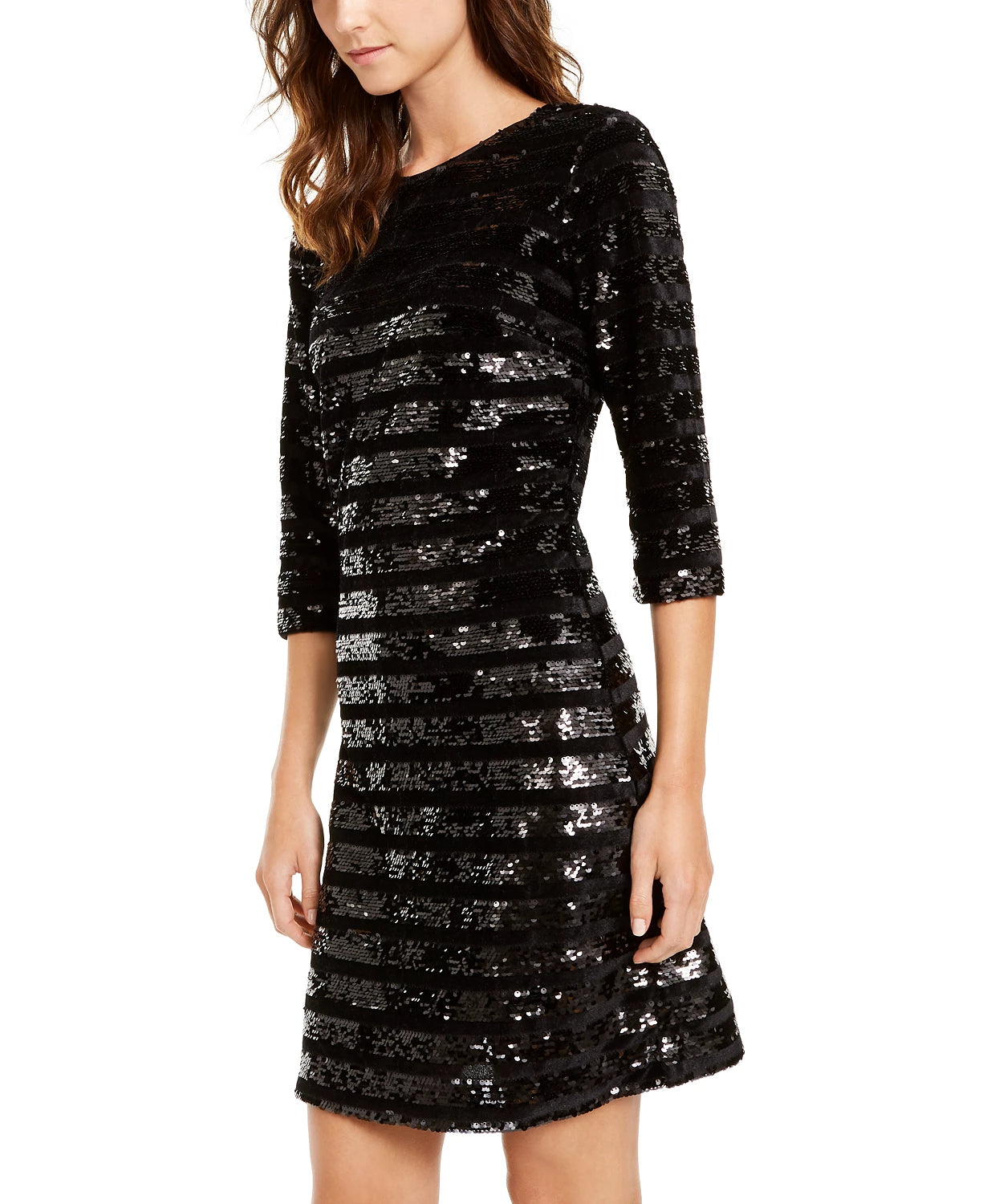 INC International Concepts Women's Sequin Sheath Dress Black Size Small