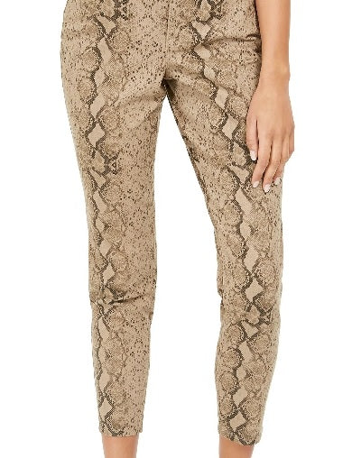Style & Co Women's Curvy Tummy Control Printed Skinny Jeans Brown Size 12