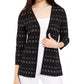 Alfani Women's Dot Stitch Open Front Cardigan Black Size Petite Small