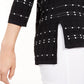 Alfani Women's Dot Stitch Open Front Cardigan Black Size Petite Small