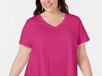 Style & Co Women's Crochet-Trim Tunic Pink Size Medium