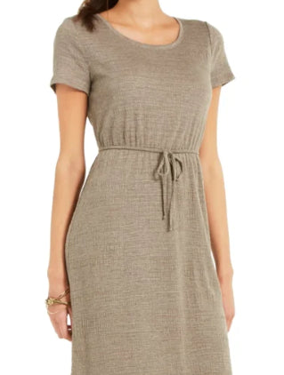 Style & Co Women's Textured Tie Waist Maxi Dress Green Size XX-Large