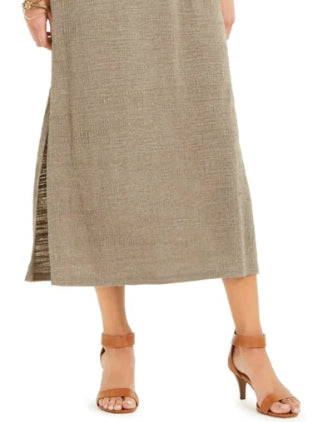 Style & Co Women's Textured Tie Waist Maxi Dress Green Size XX-Large