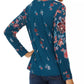 Style & Co Women's Floral Print Twist Hem Top Green Size XX-Large